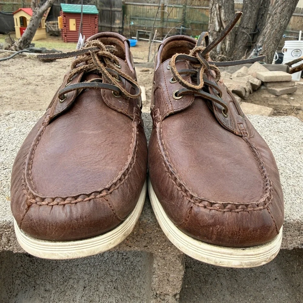 Cole Haan Men's Brown Leather Boat Shoes